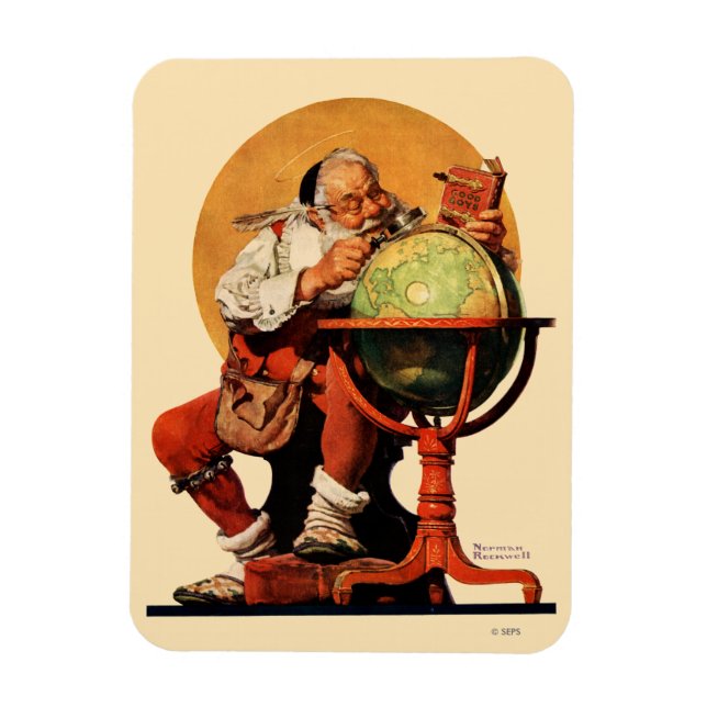 Santa at the Globe Magnet (Vertical)