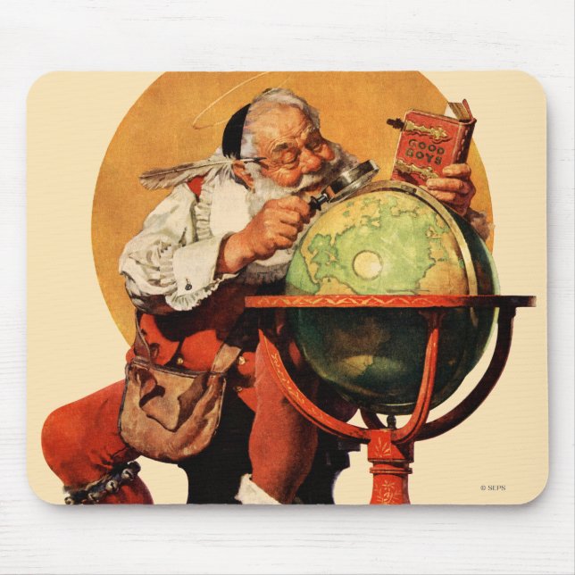 Santa at the Globe Mouse Mat (Front)