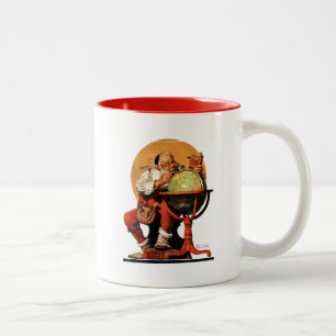 Santa at the Globe Two-Tone Coffee Mug