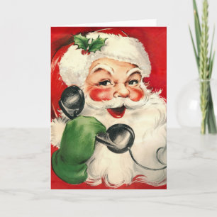 Santa at the Phone Holiday Card