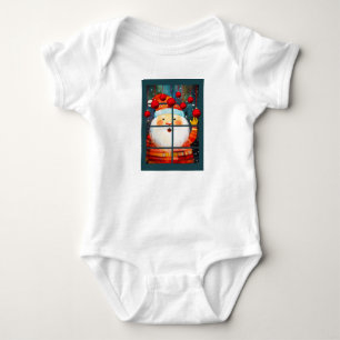 SANTA AT THE WINDOW HO HO HO BABY BODYSUIT