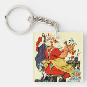 Santa at Work Key Ring