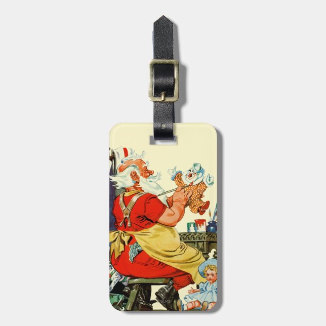 Santa at Work Luggage Tag (Front Vertical)