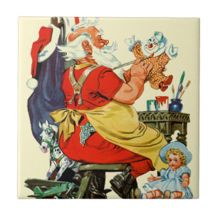 Santa at Work Tile