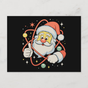 Santa Atom Christmas Science Xmas Holiday Postcard