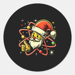 Santa Atom Christmas Thumbs Up Radiation Nuclear F Classic Round Sticker