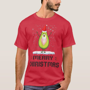 Santa Avocado Avo Merry Christmas Vegan Pajama Avo T-Shirt