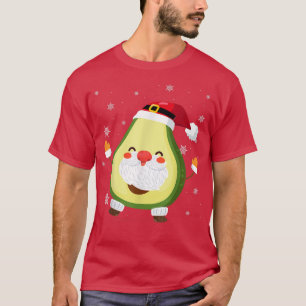 Santa Avocado Christmas Cute Avocado Fruit T-Shirt