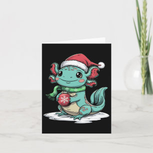 Santa Axolotl Animal Lover Winter Vibe Christmas P Card