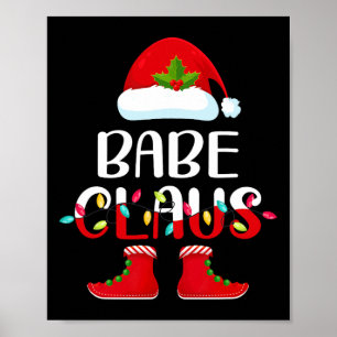 Santa Babe Claus Elf Matching Family Group Christm Poster