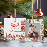 Santa Baby 1st Christmas Photo Ornament<br><div class="desc">Celebrate your baby's first Christmas with this adorable Santa ornament! Perfect for first-time parents, this keepsake captures the magic of the season and will be a cherished memory for years to come. Customise it with your little one's name and make their very first holiday extra special. Hang it proudly on...</div>