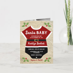 Santa Baby   6 Photo Christmas Birth Announcement