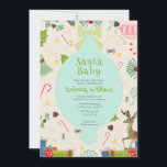 Santa Baby Atomic Mid Century Modern Baby Shower  Invitation<br><div class="desc">Celebrate in style with this charming</div>
