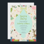 Santa Baby Atomic Mid Century Modern Baby Shower  Invitation<br><div class="desc">Celebrate in style with this charming</div>