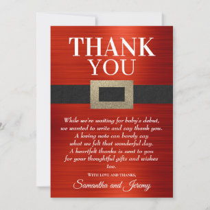 Santa Baby Baby Shower Christmas Gender Neutral Thank You Card