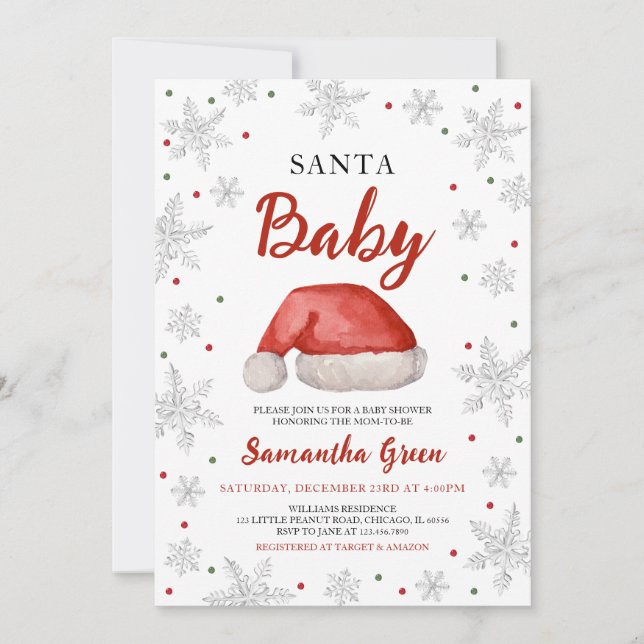 Santa Baby Baby Shower Invitation (Front)