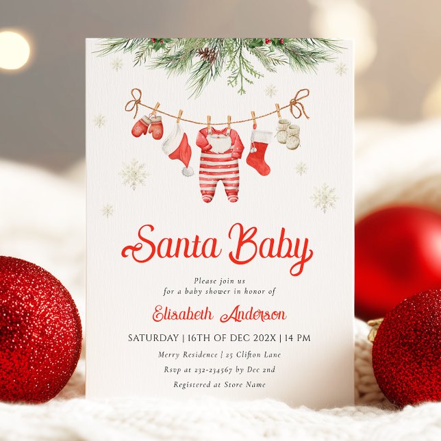 Santa Baby Baby Shower Invitation (Creator Uploaded)