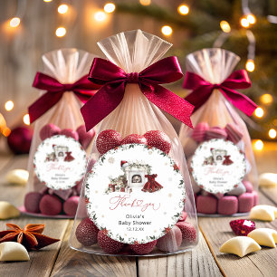 Santa Baby Baby Shower Thank You Classic Round Sticker