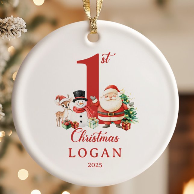 Santa Baby Boy First Christmas Ceramic Tree Decoration (Creator Uploaded)