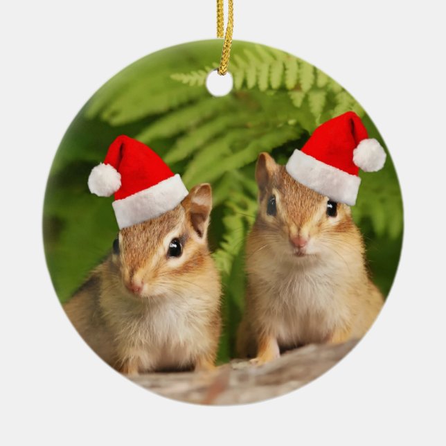 Santa Baby Chipmunks Double Sided Ornament (Front)