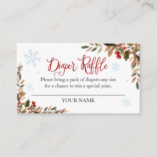 Santa Baby Christmas Baby Diaper Raffle Enclosure Card
