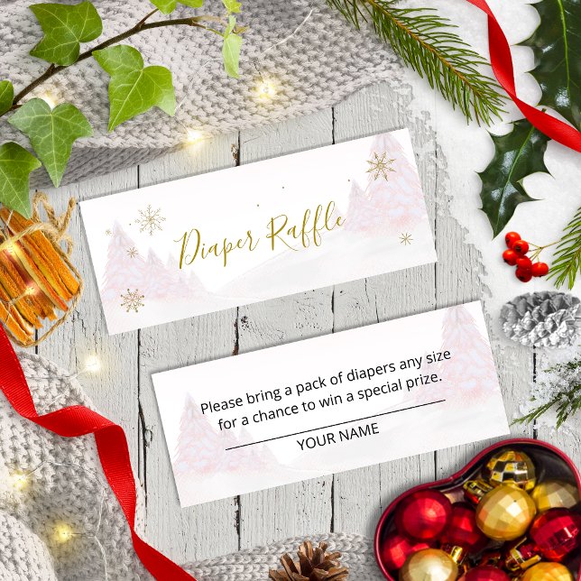 Santa Baby Christmas Baby Diaper Raffle Mini Busin Mini Business Card (Creator Uploaded)