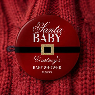 Santa Baby   Christmas Baby Shower 6 Cm Round Badge