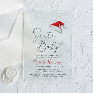Santa Baby Christmas Baby Shower Acrylic Invitations