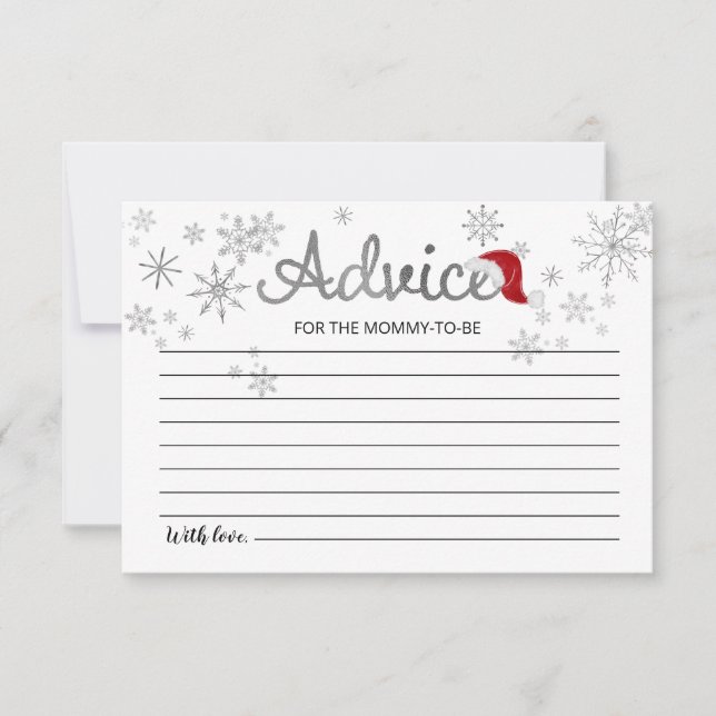 Santa Baby Christmas Baby Shower Advice Cards (Front)
