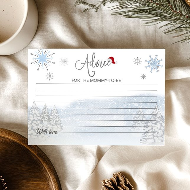 Santa Baby Christmas Baby Shower Advice Cards (Creator Uploaded)
