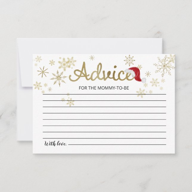 Santa Baby Christmas Baby Shower Advice Cards (Front)