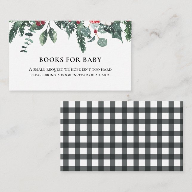 Santa Baby Christmas Baby Shower Book request Enclosure Card (Front/Back)