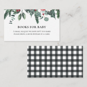 Santa Baby Christmas Baby Shower Book request Enclosure Card