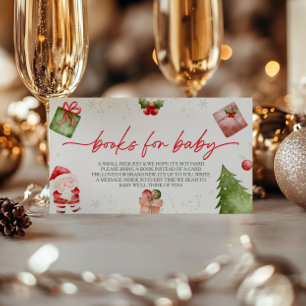 Santa Baby Christmas Baby Shower Book Request Enclosure Card