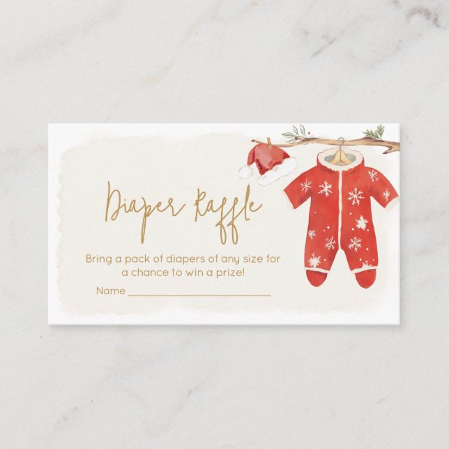 Santa Baby Christmas Baby Shower Diaper Raffle Enclosure Card (Front)