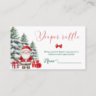 Santa Baby Christmas Baby Shower Diaper raffle Enclosure Card