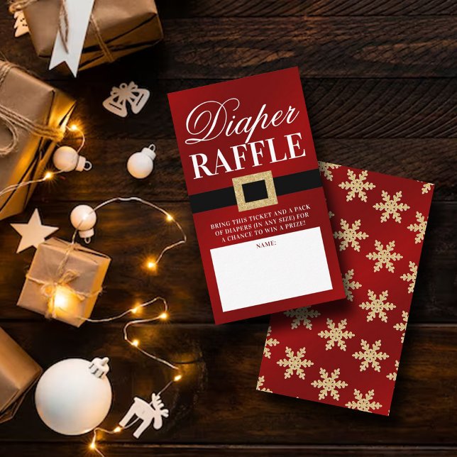 Santa Baby | Christmas Baby Shower Diaper Raffle Enclosure Card (Creator Uploaded)