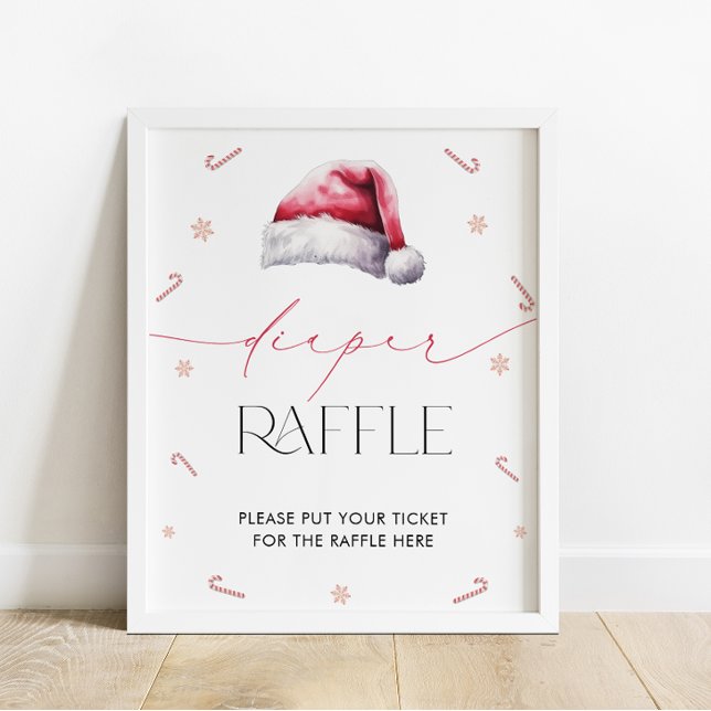 Santa Baby Christmas Baby Shower Diaper Raffle  Poster (Creator Uploaded)
