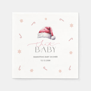 Santa Baby Christmas Baby Shower Dinner Napkin
