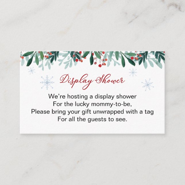 Santa Baby Christmas Baby Shower Display Shower Enclosure Card (Front)