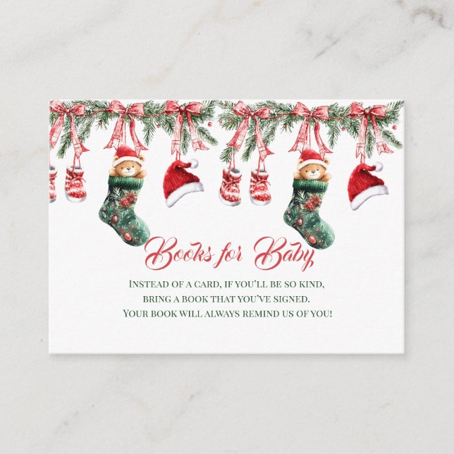 Santa Baby Christmas Baby Shower Enclosure Card (Front)