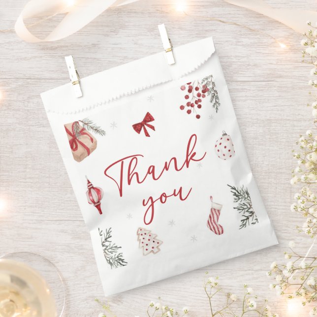 Santa Baby Christmas Baby Shower Favour Bags (Clipped)