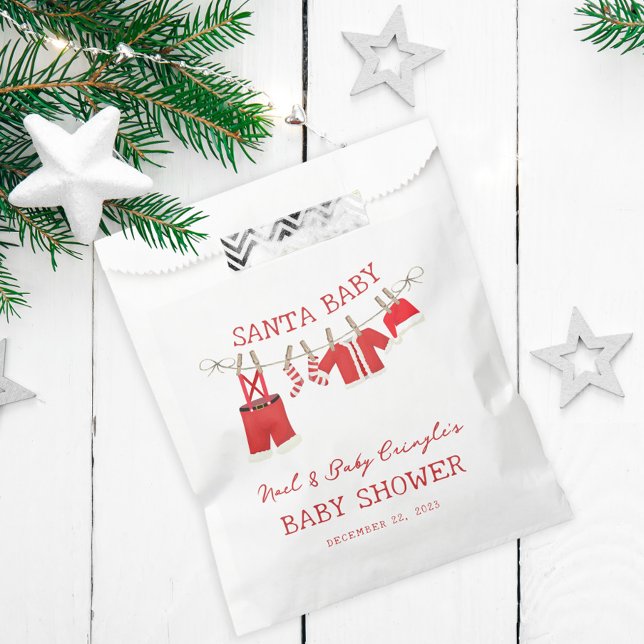 Santa Baby Christmas Baby Shower Favour Bags (Creator Uploaded)
