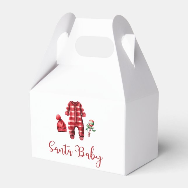 Santa Baby Christmas Baby Shower Favour Box (Front Side)