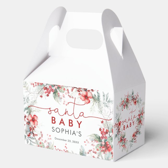 Santa Baby Christmas Baby Shower Favour Box (Front)