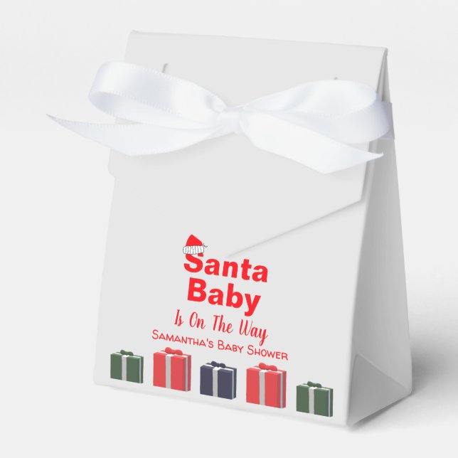 Santa Baby Christmas Baby Shower Favour Box (Front Side)