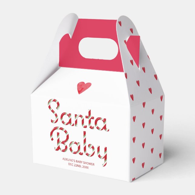 Santa Baby Christmas Baby Shower Favour Box (Back Side)