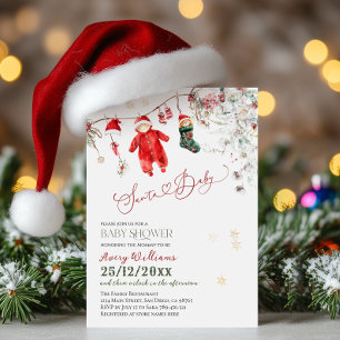 Santa Baby Christmas Baby Shower Gender Neutral Invitation