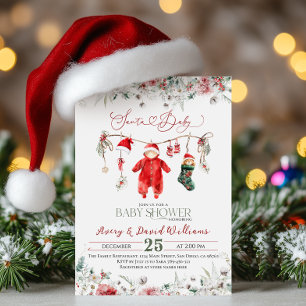 Santa Baby Christmas Baby Shower Gender Neutral Invitation