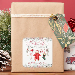 Santa Baby Christmas Baby Shower Gender Neutral Square Sticker